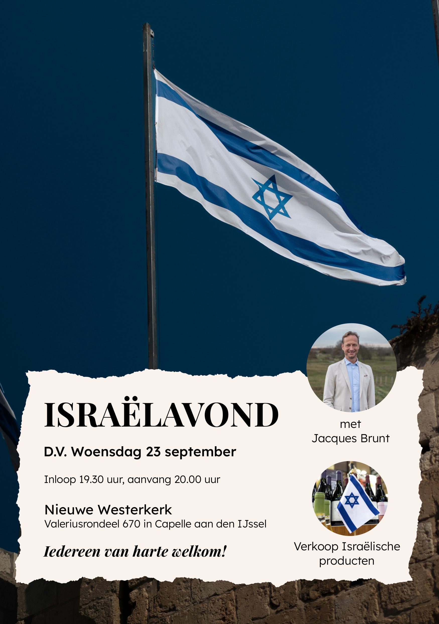 Flyer Israëlavond Capelle aan den IJssel 2026
